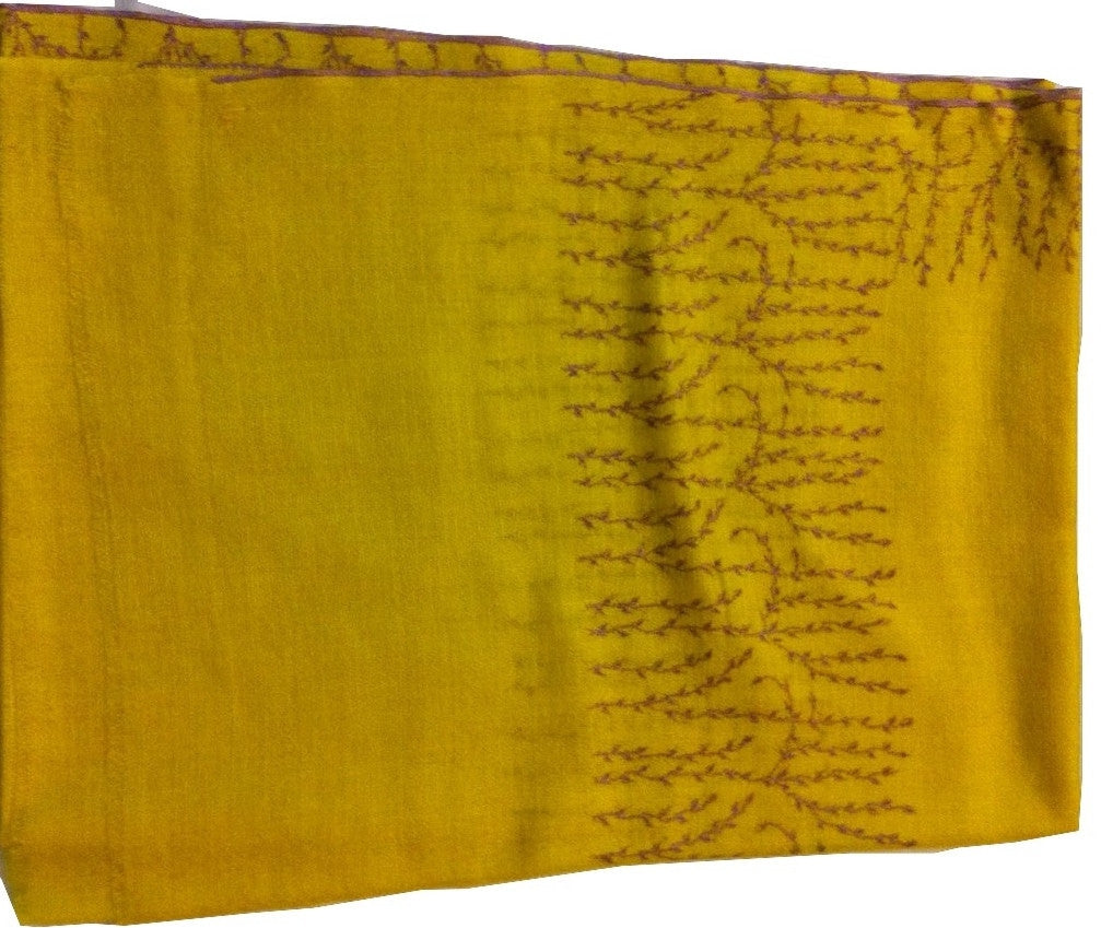 Pure pashmina stole with tulip hand embroidery