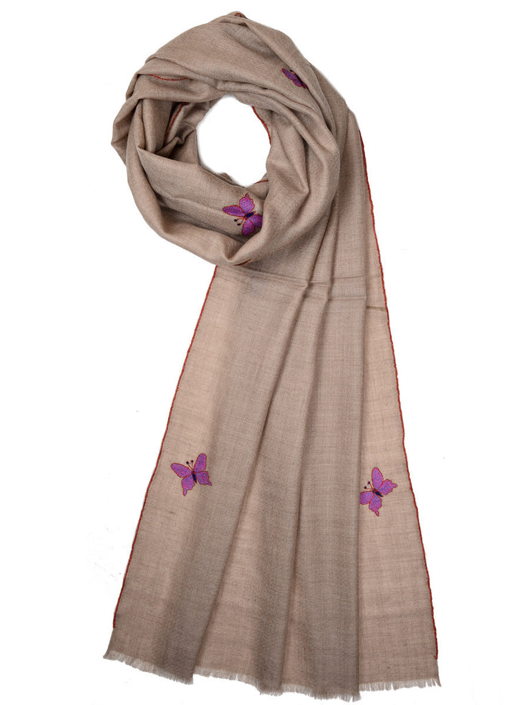 Butterfly booti pure pashmina stole