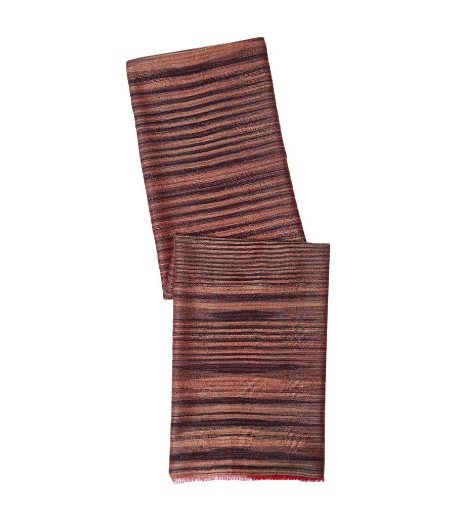 Hues of Brown Reversible Pashmina with Red Fringes