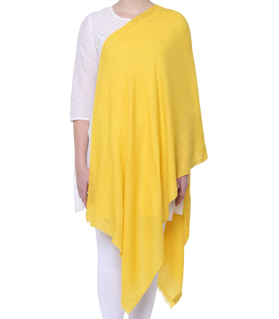 Yellow hand woven pashmina