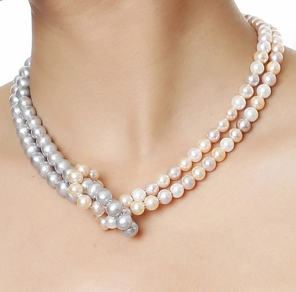 Cultured Freshwater Pearls Multi Strand Necklace – LeisFita.com