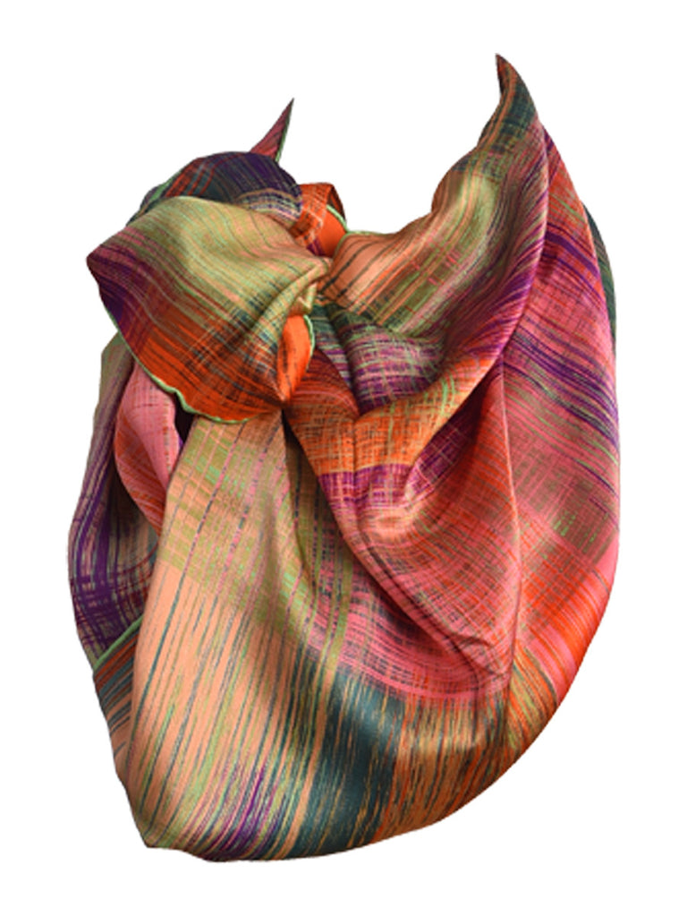 Multicolor printed silk scarf